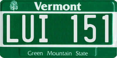 VT license plate LUI151