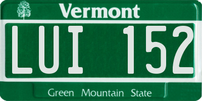 VT license plate LUI152
