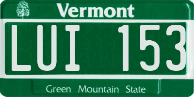 VT license plate LUI153