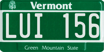 VT license plate LUI156