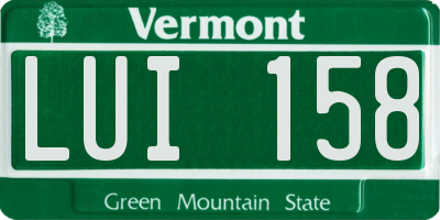 VT license plate LUI158