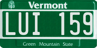 VT license plate LUI159