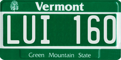VT license plate LUI160