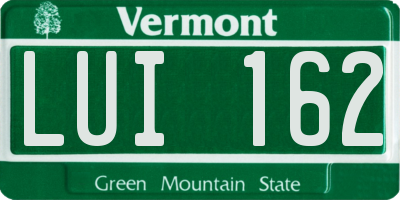 VT license plate LUI162