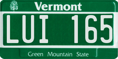 VT license plate LUI165