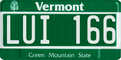 VT license plate LUI166