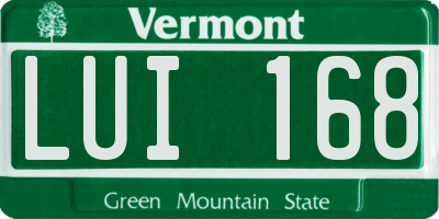 VT license plate LUI168