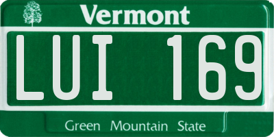 VT license plate LUI169
