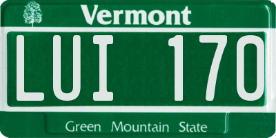 VT license plate LUI170