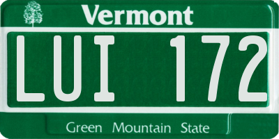 VT license plate LUI172