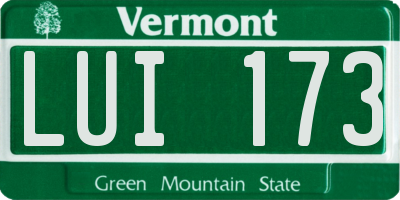 VT license plate LUI173