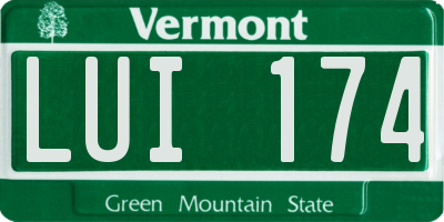 VT license plate LUI174