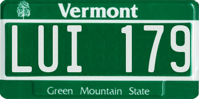 VT license plate LUI179