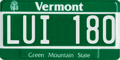 VT license plate LUI180