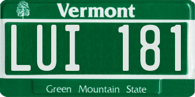 VT license plate LUI181