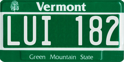 VT license plate LUI182