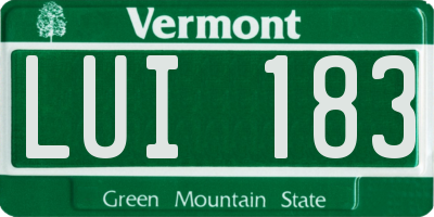 VT license plate LUI183