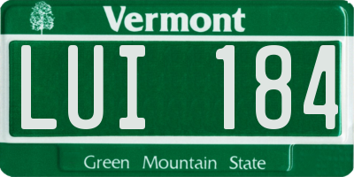 VT license plate LUI184
