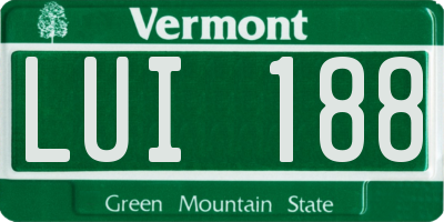 VT license plate LUI188
