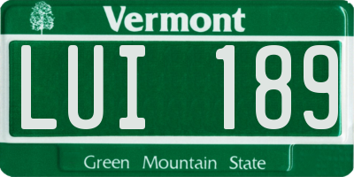 VT license plate LUI189