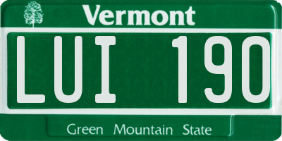 VT license plate LUI190