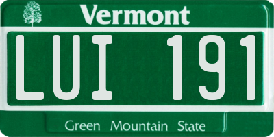 VT license plate LUI191