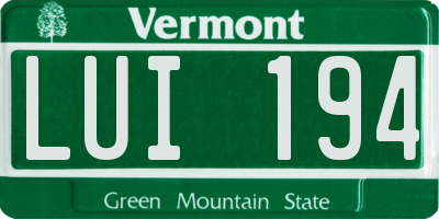 VT license plate LUI194
