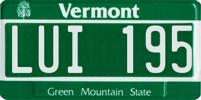 VT license plate LUI195