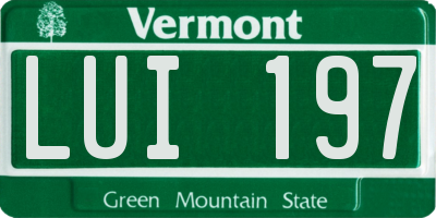 VT license plate LUI197