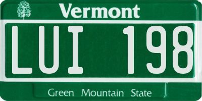 VT license plate LUI198