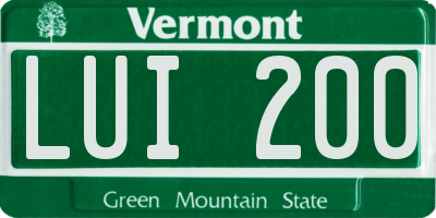 VT license plate LUI200