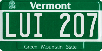 VT license plate LUI207