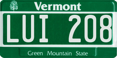 VT license plate LUI208