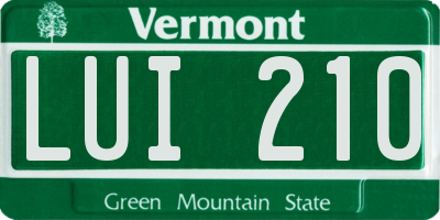 VT license plate LUI210