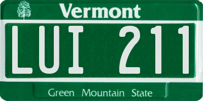 VT license plate LUI211