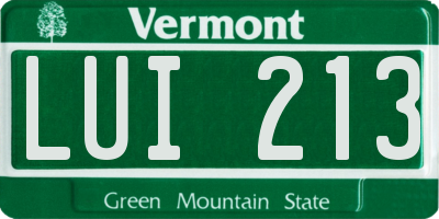 VT license plate LUI213