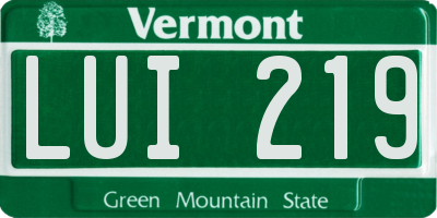 VT license plate LUI219