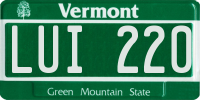 VT license plate LUI220