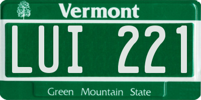 VT license plate LUI221