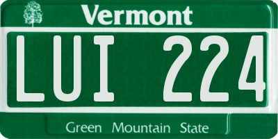 VT license plate LUI224