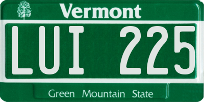 VT license plate LUI225
