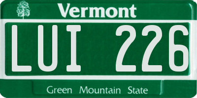 VT license plate LUI226