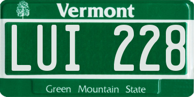 VT license plate LUI228