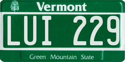 VT license plate LUI229