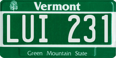 VT license plate LUI231
