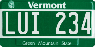 VT license plate LUI234