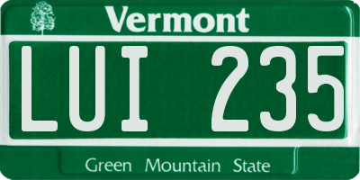 VT license plate LUI235