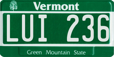 VT license plate LUI236