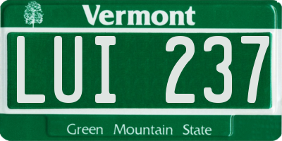 VT license plate LUI237