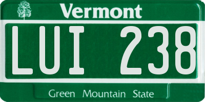 VT license plate LUI238